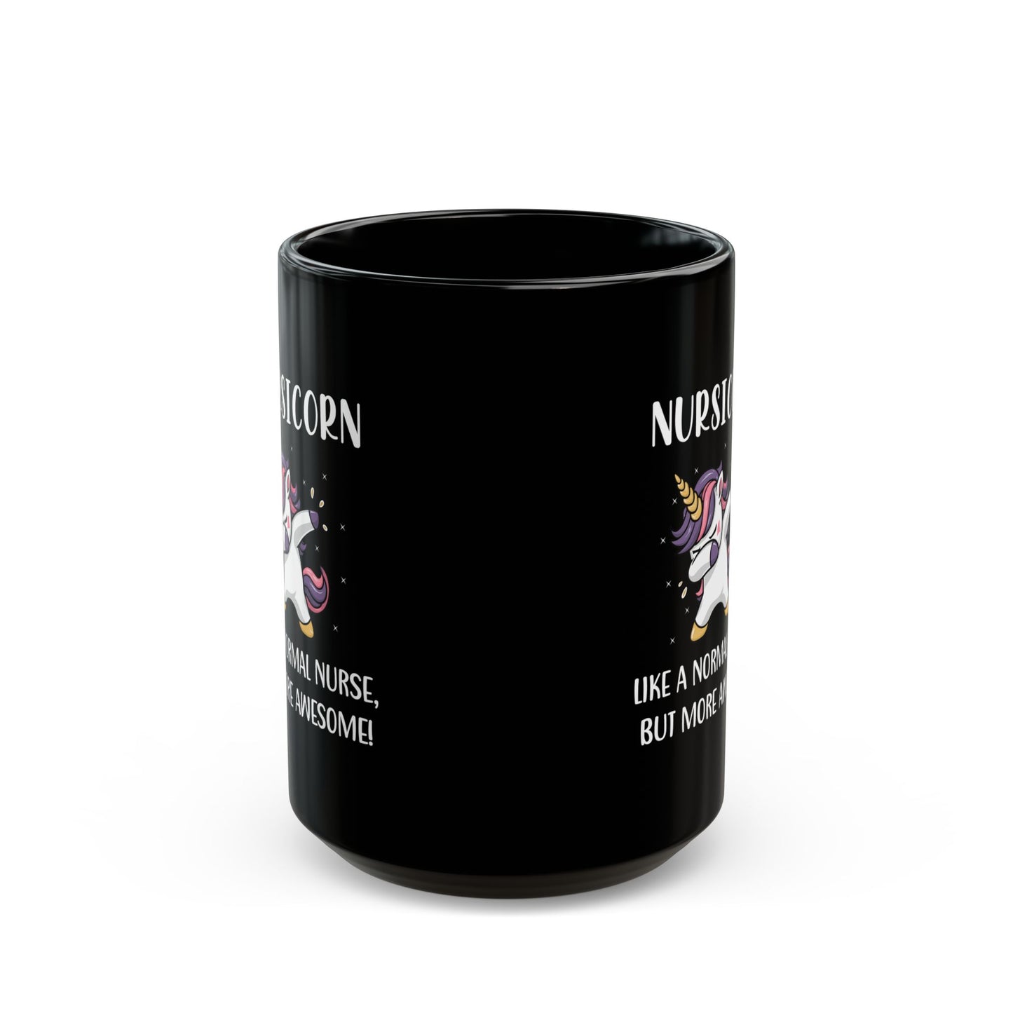 Funny Nurse Unicorn Mug – NURSICORN Black Coffee Cup