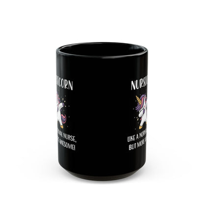 Funny Nurse Unicorn Mug – NURSICORN Black Coffee Cup