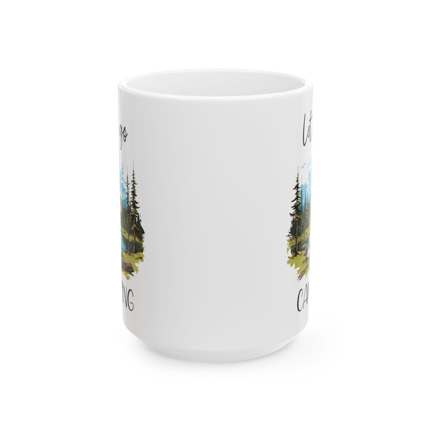 Scenic Camping Adventure Shirt  Ceramic Mug, (11oz, 15oz)