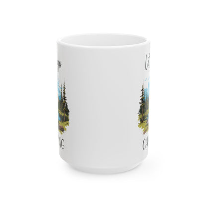 Scenic Camping Adventure Shirt  Ceramic Mug, (11oz, 15oz)