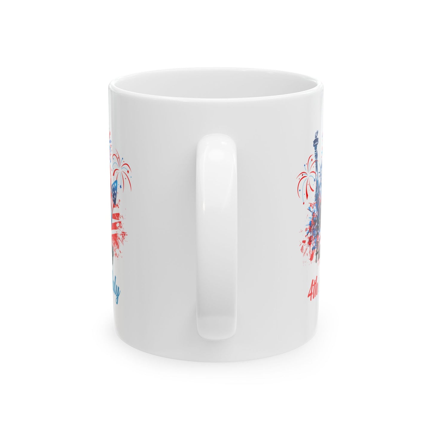Happy 4th of July Mug – Statue of Liberty, Fireworks & Patriotic Gift