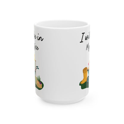Give a Gift to a Gardening Enthusiast – I Will Be in My Office Mug White Ceramic Coffee Cup
