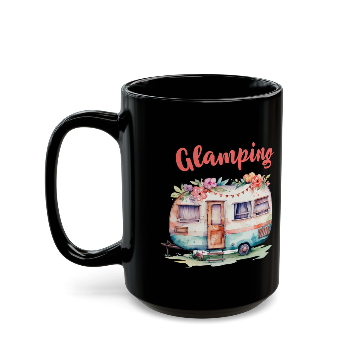 Glamping Watercolor Illustration Ceramic Mug, (11oz, 15oz)