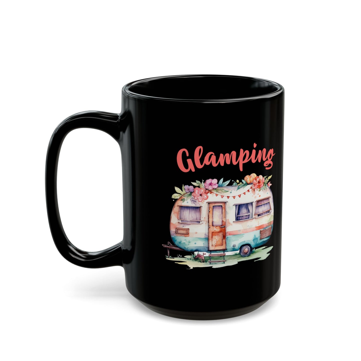 Glamping Watercolor Illustration Ceramic Mug, (11oz, 15oz)