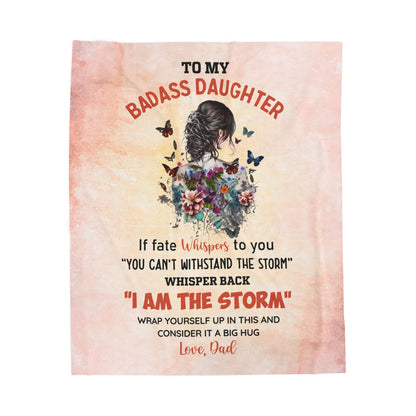 To My Badass Daughter Blanket