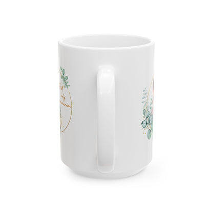 First Communion Mug for Boy – Elegant Eucalyptus Prayer Design