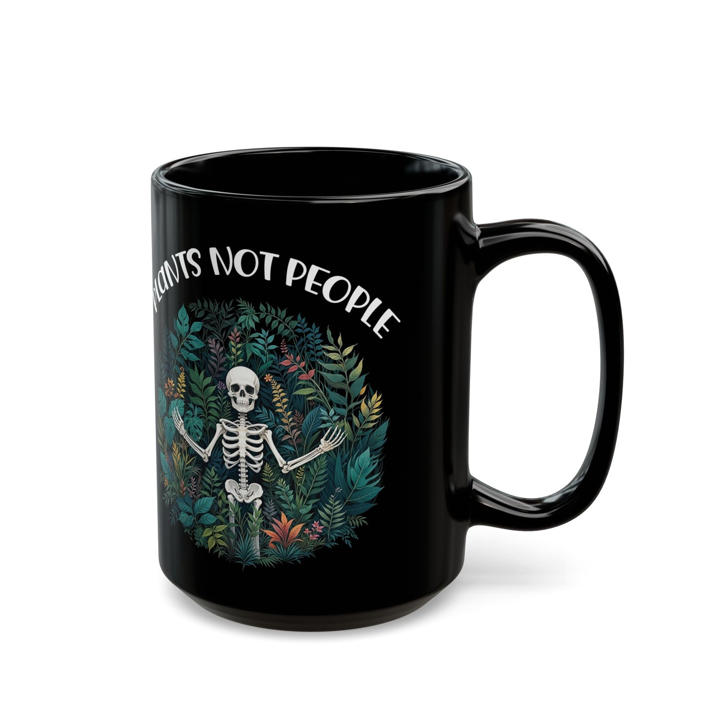 Give a Gift to a Plant Obsessed Introvert – Plants Not People Mug Black Ceramic Coffee Cup