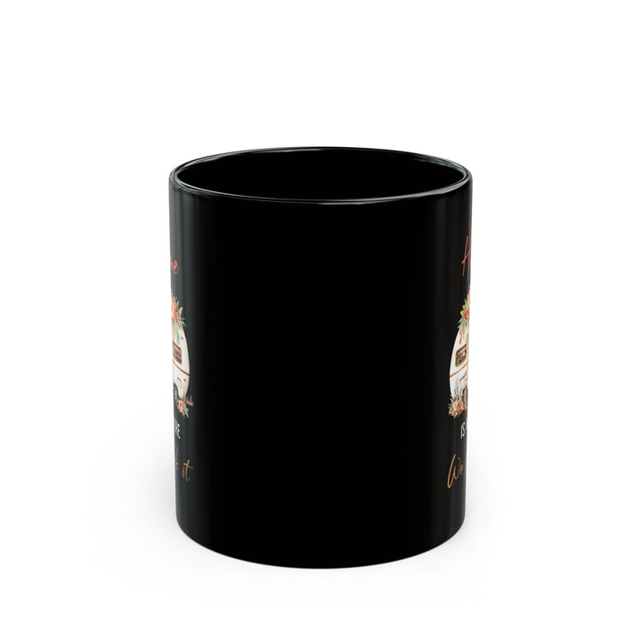 Vintage Floral Camper  Ceramic Mug, (11oz, 15oz)