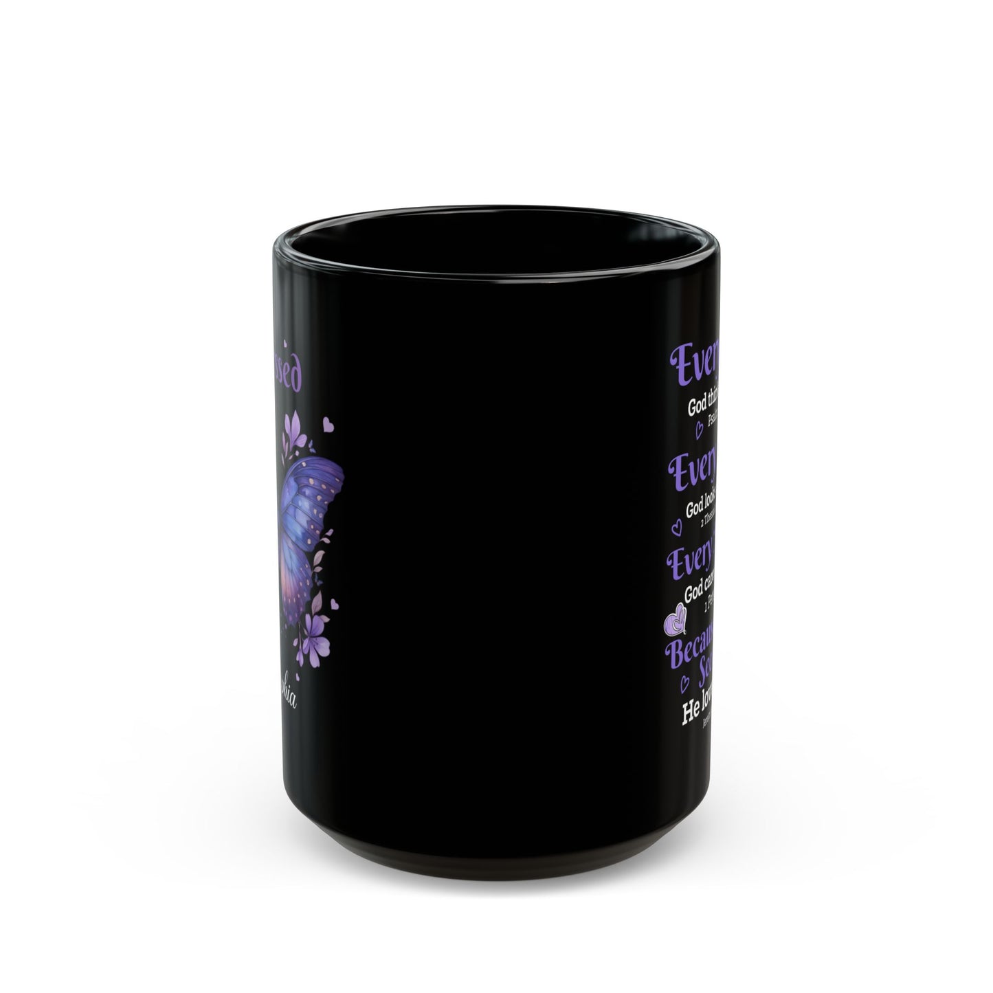 Every Day God thinks of you Black Mug (11oz, 15oz)
