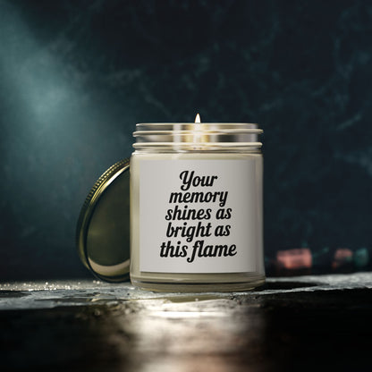 Your Memory Shine As Bright. Scented Candles, Coconut Apricot Wax (4oz, 9oz)