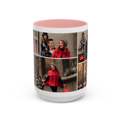 Happy Family Moments - Stylish Fall Family Photoshoot with Dad, Mom, and Daughter in Matching Outerwear Mug