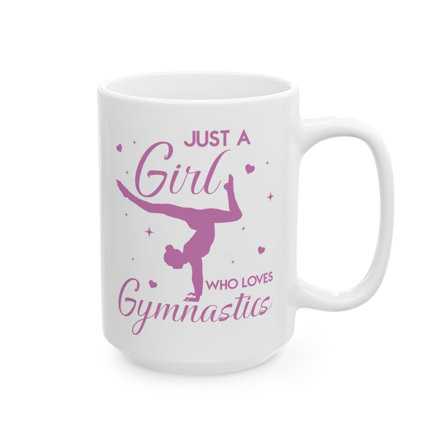 Just A Girl Who Loves Gymnastics White Mug, (11oz, 15oz)