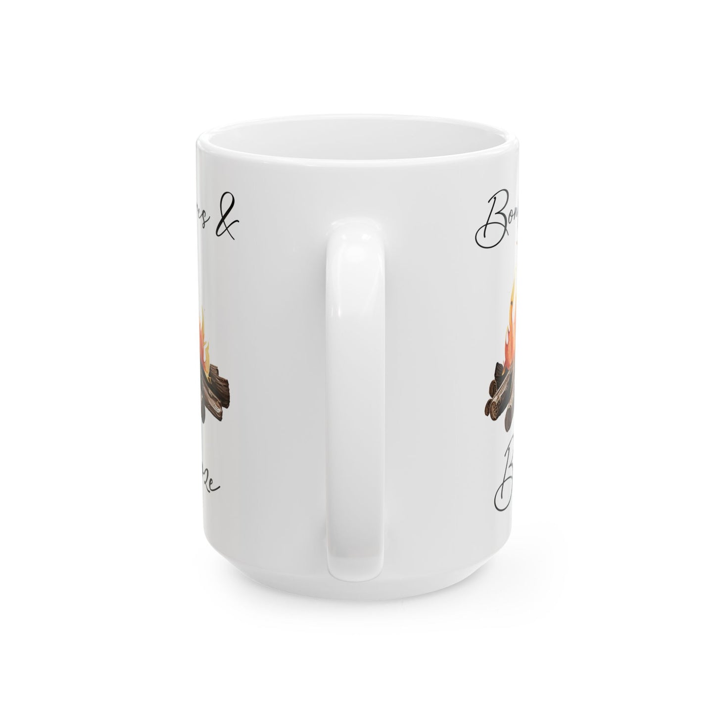 Watercolor Campfire Illustration Ceramic Mug, (11oz, 15oz)