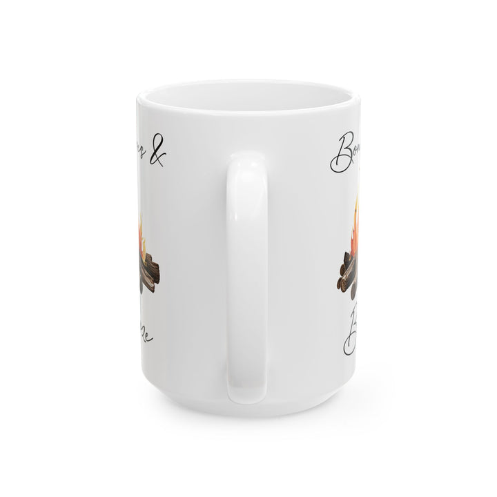 Watercolor Campfire Illustration Ceramic Mug, (11oz, 15oz)