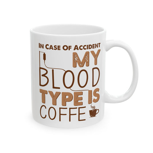 In Case Of Accident White Mug, (11oz, 15oz)