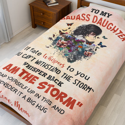 To My Badass Daughter Blanket