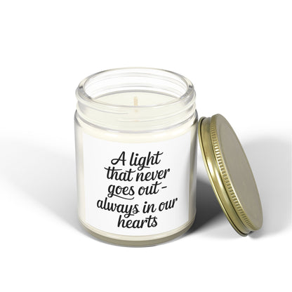 A Light That Never Goes Out Scented Candles, Coconut Apricot Wax (4oz, 9oz)