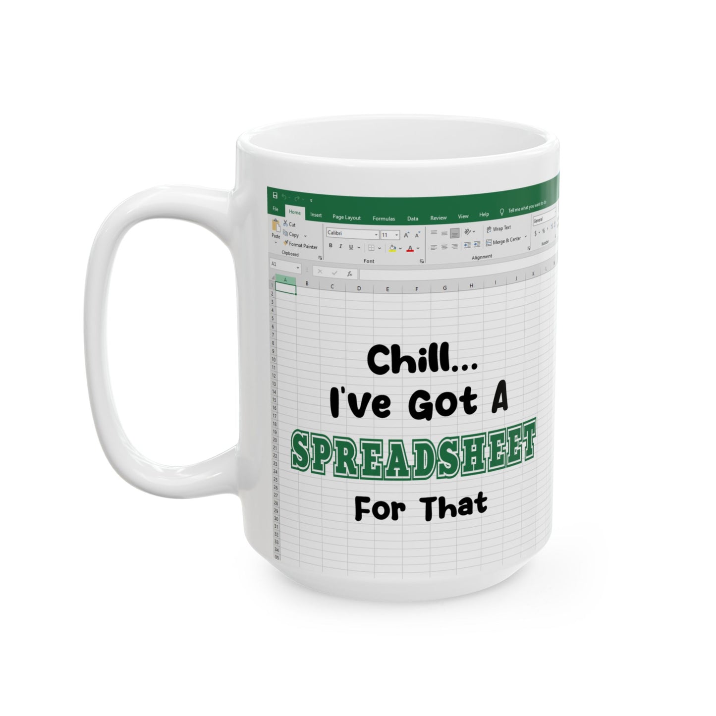 Funny Excel Lover Design Ceramic Mug, (11oz, 15oz)