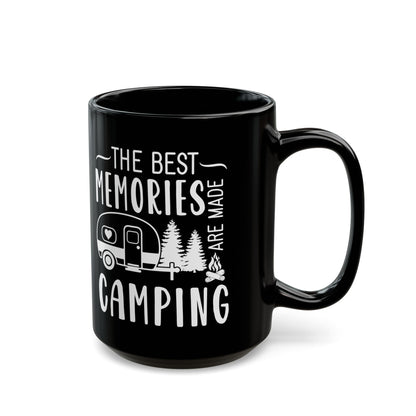 Minimalist Black Camping Design  Ceramic Mug, (11oz, 15oz)