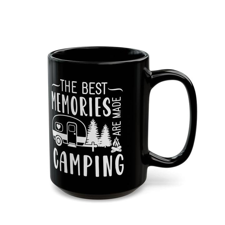 Minimalist Black Camping Design  Ceramic Mug, (11oz, 15oz)