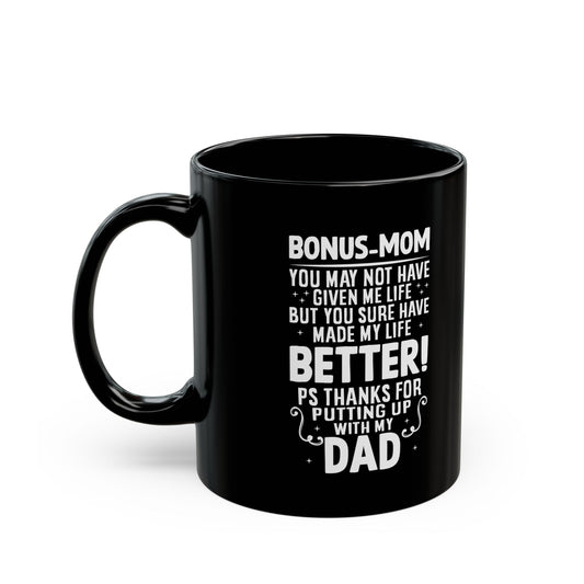 BONUS-MOM Black Mug (11oz, 15oz)