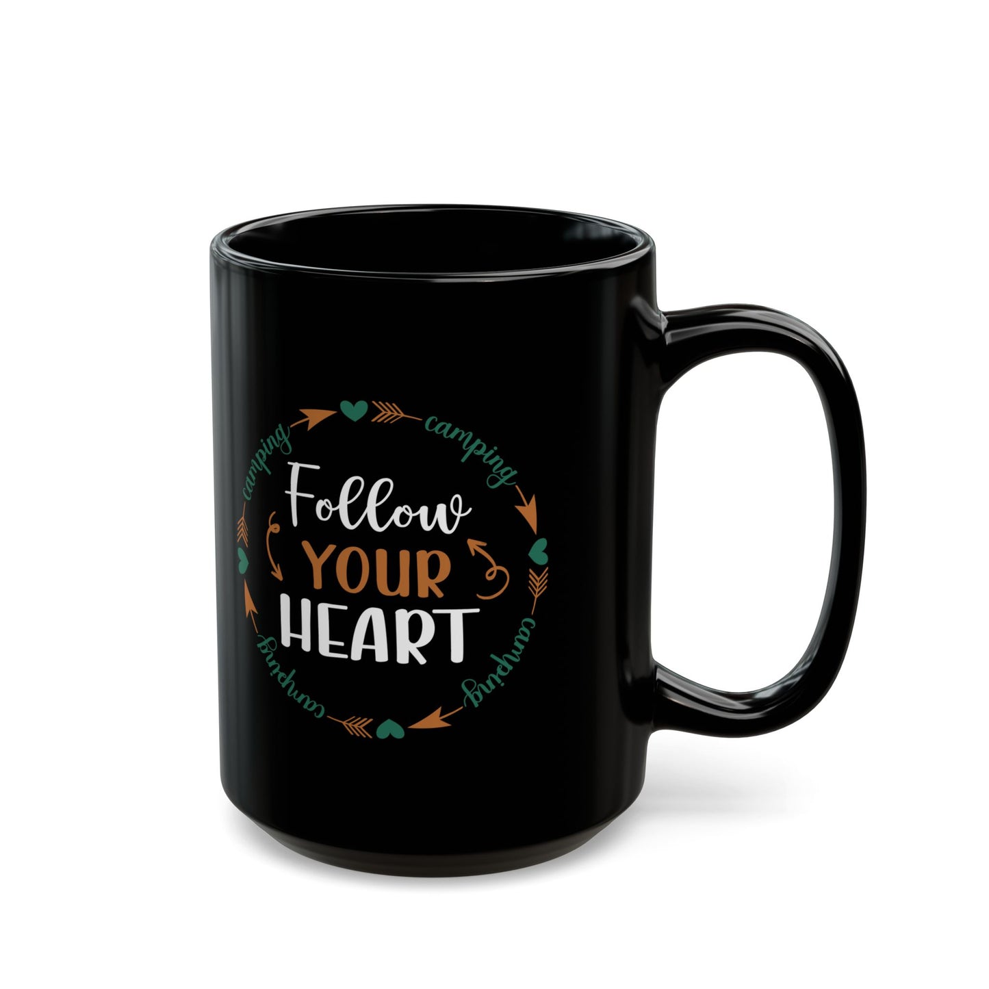 Follow Your Heart Black Mug (11oz, 15oz)
