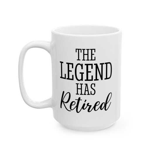 The Legend Has Retired White Mug – Ideal Gift for Retirees