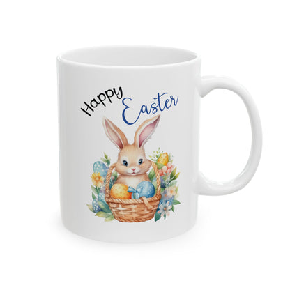 Happy Easter Bunny Mug – Cute Basket Design Spring Gift