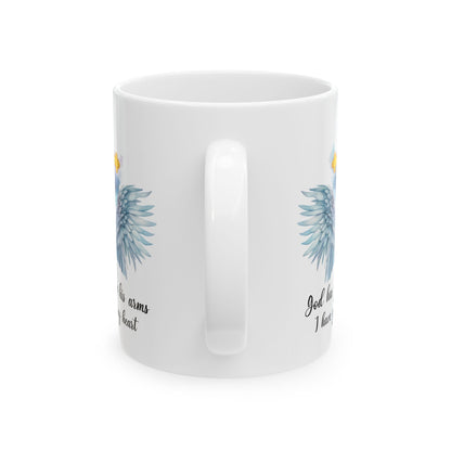 God Has You In His Arms White Mug, (11oz, 15oz)