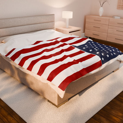 Patriotic American Flag Throw Blanket