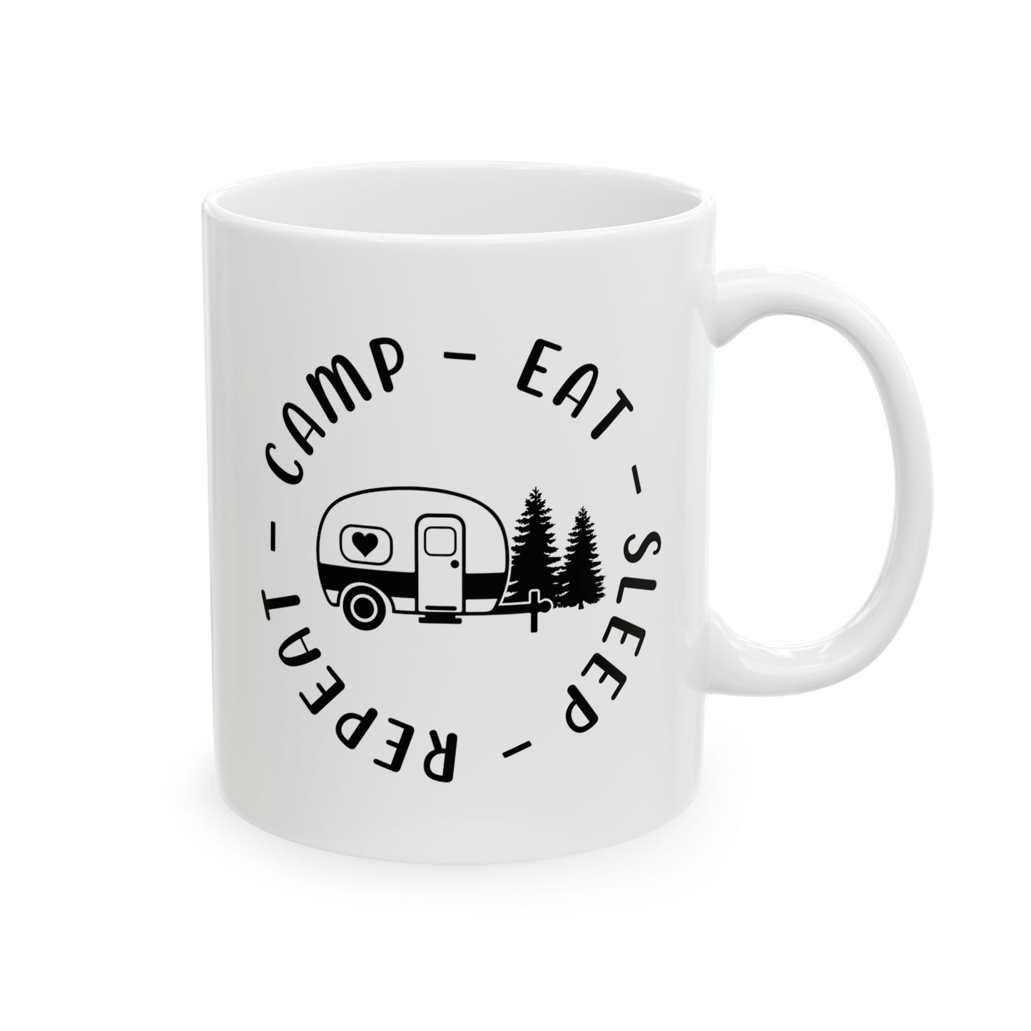 Black Minimalist Typography Design  Ceramic Mug, (11oz, 15oz)