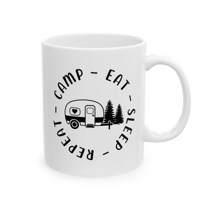 Black Minimalist Typography Design  Ceramic Mug, (11oz, 15oz)