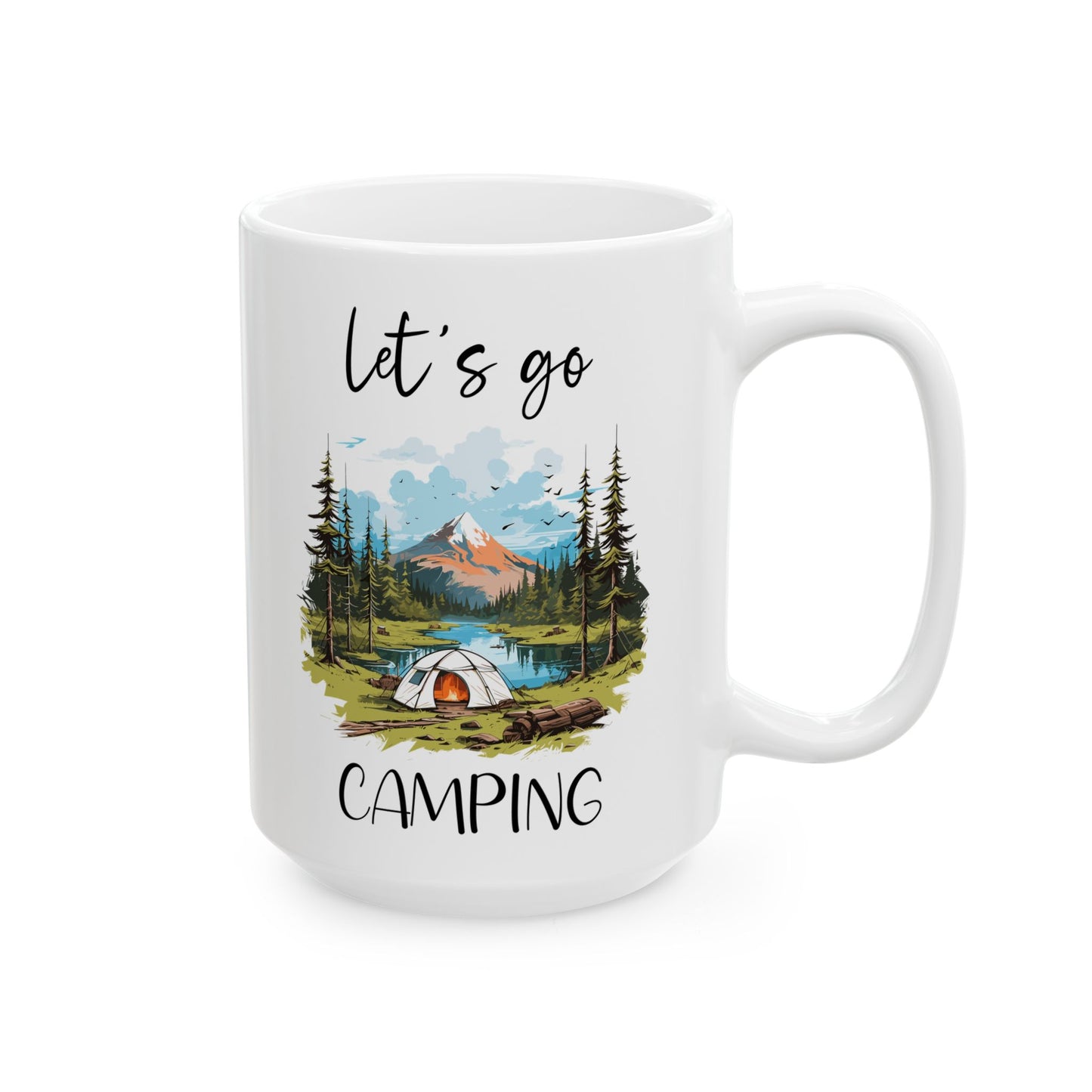 Scenic Camping Adventure Shirt  Ceramic Mug, (11oz, 15oz)