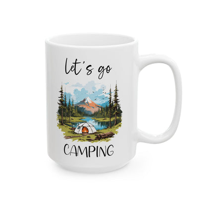 Scenic Camping Adventure Shirt  Ceramic Mug, (11oz, 15oz)
