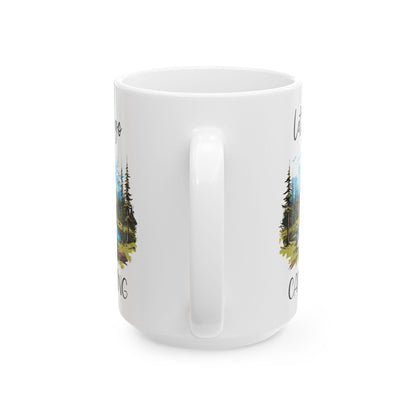 Scenic Camping Adventure Shirt  Ceramic Mug, (11oz, 15oz)