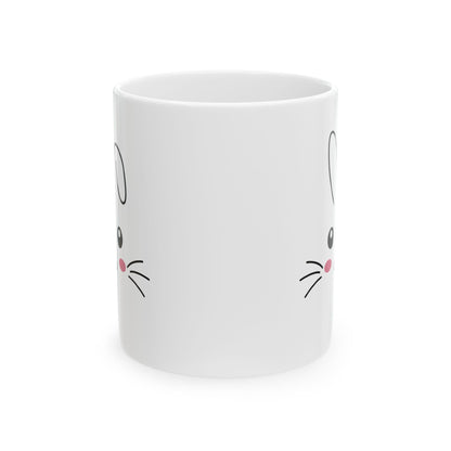 Cute Bunny Face White Mug – Adorable Easter Gift for Kids