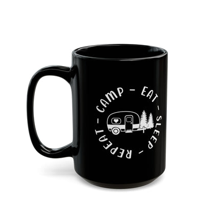 Black Minimalist Typography Design  Ceramic Mug, (11oz, 15oz)