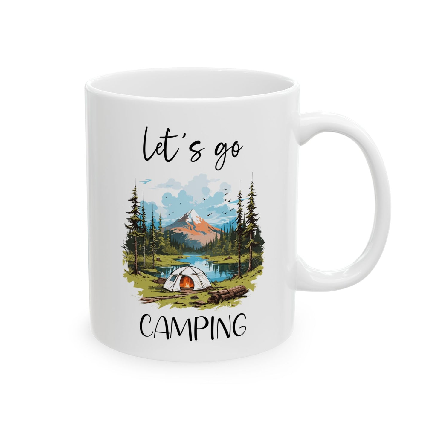 Scenic Camping Adventure Shirt  Ceramic Mug, (11oz, 15oz)