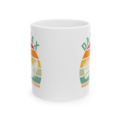 Dad Tax Mug – White Retro Sunset Snack Design