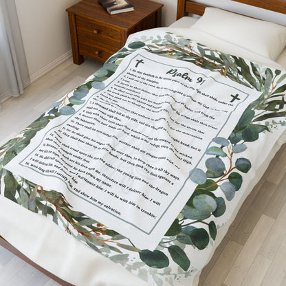 Psalm 91 Velveteen Plush Blanket