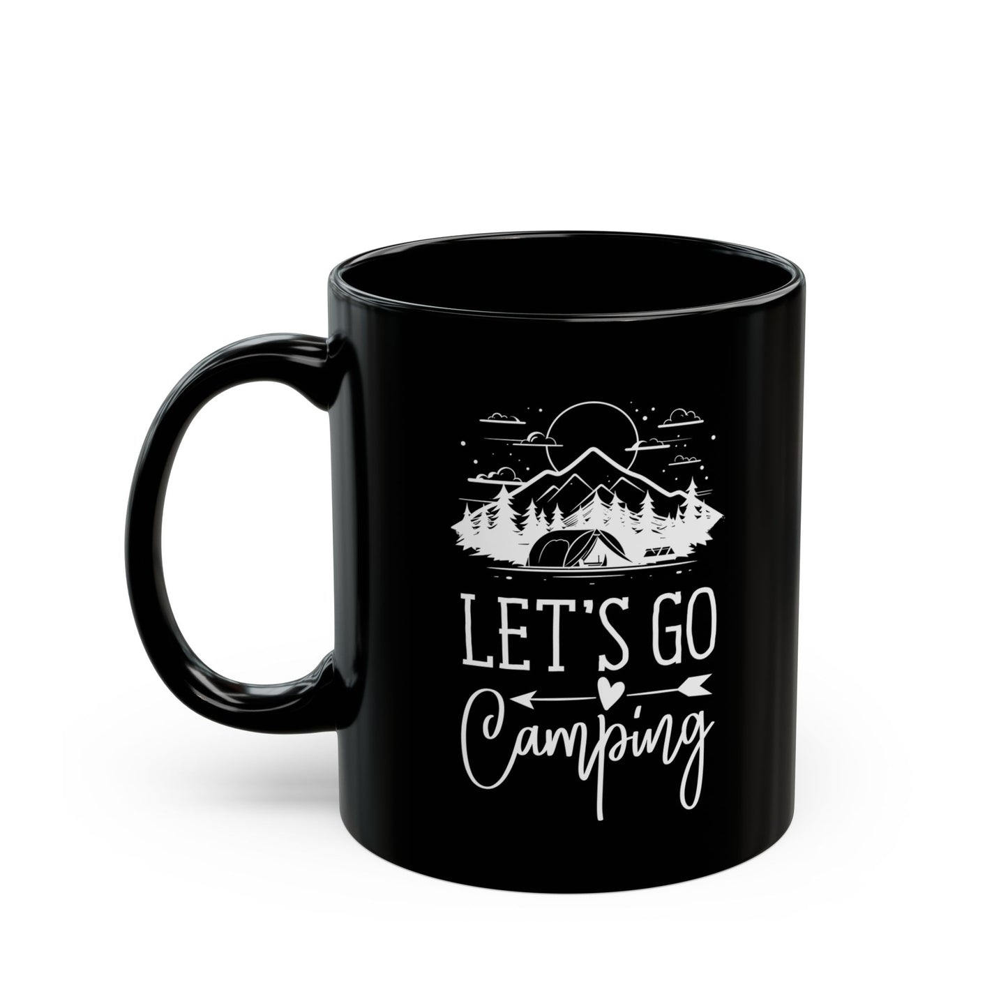 Cozy Camping Adventure Black Mug (11oz, 15oz)