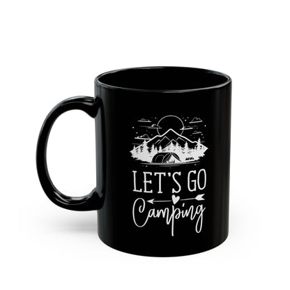 Cozy Camping Adventure Black Mug (11oz, 15oz)