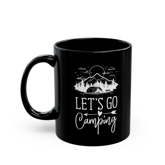 Cozy Camping Adventure Black Mug (11oz, 15oz)