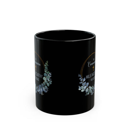 Millie's 1st Communion Mug – Black Personalized Gift 2025