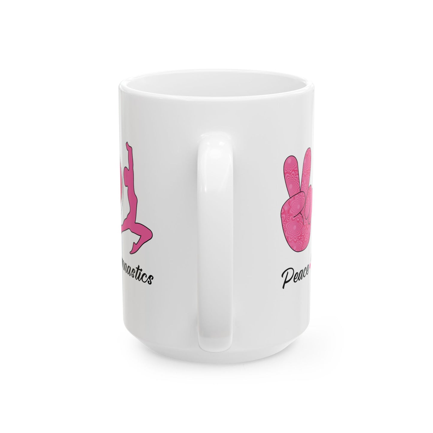 Peach Love Gymnastics White Mug, (11oz, 15oz)