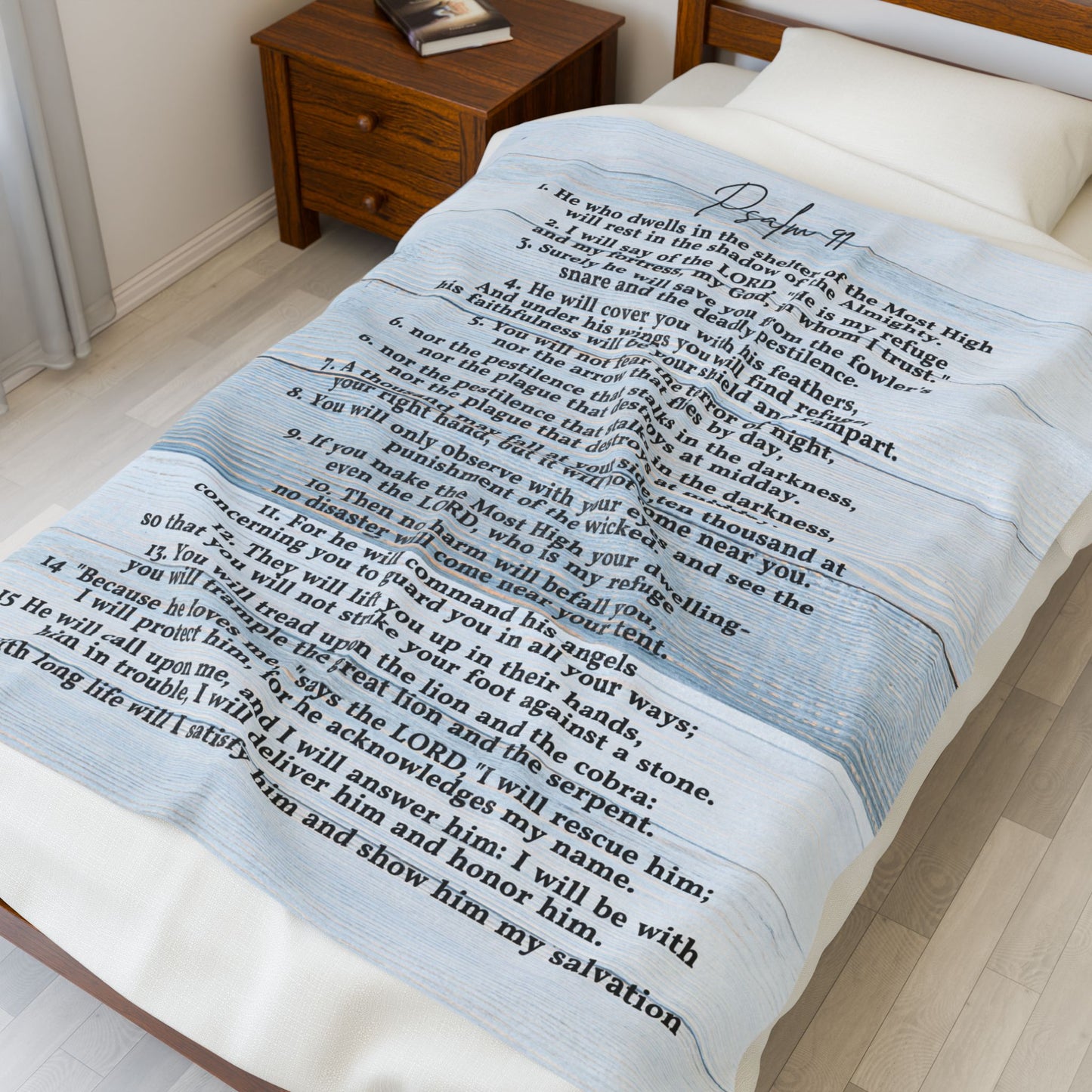 Psalm 91 Velveteen Plush Blanket