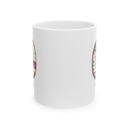 White American Flag Mug with Letter O and Name Owen Personalized Patriotic Coffee Cup Gift for Veterans Military Families or Proud Americans