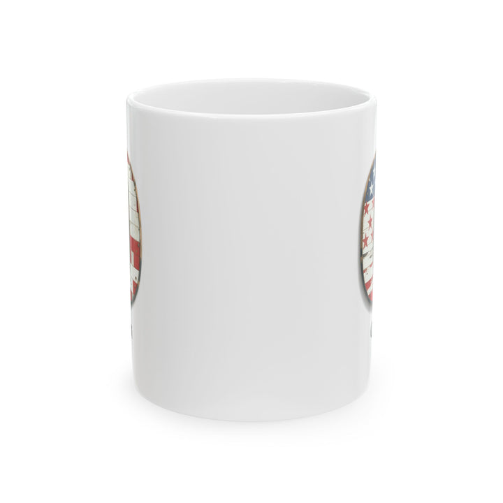 White American Flag Mug with Letter O and Name Owen Personalized Patriotic Coffee Cup Gift for Veterans Military Families or Proud Americans