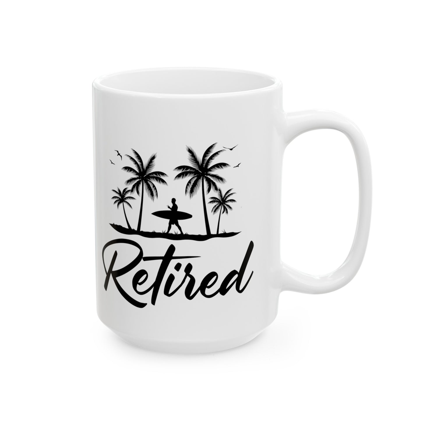 Retired Mug – Surfing Themed Retirement Gift, Perfect for Beach Lovers