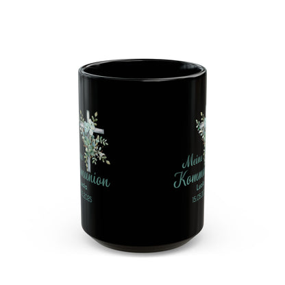 Meine Kommunion Tasse Schwarz – Geschenk für Lucia 15.05.2025
